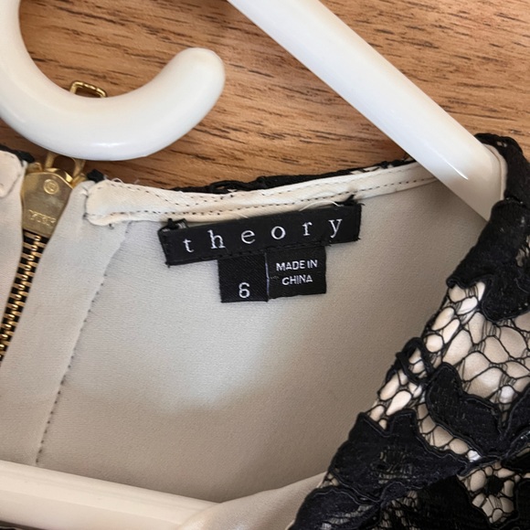 Theory Galician Marique Floral Lace Overlay Cocktail Dress Black Women's Size 6 - Picture 3 of 3